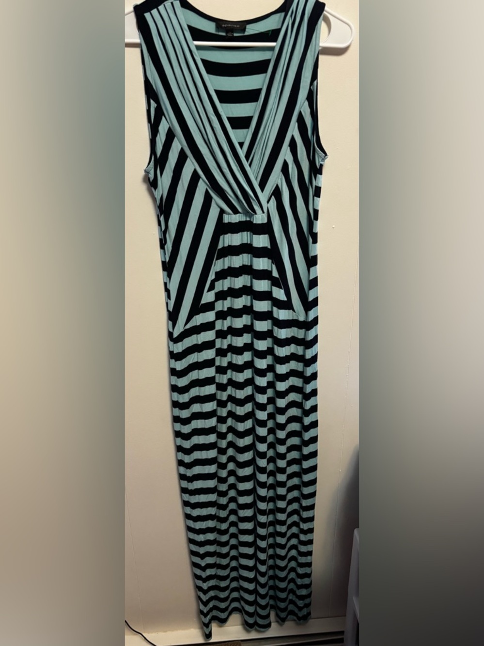 Spense Navy and Light Blue Striped Maxi dress